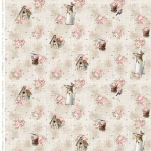 Tecido Flores E Jarra